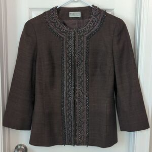 TALBOTS Hand-Woven Silk Jacket in Size Medium